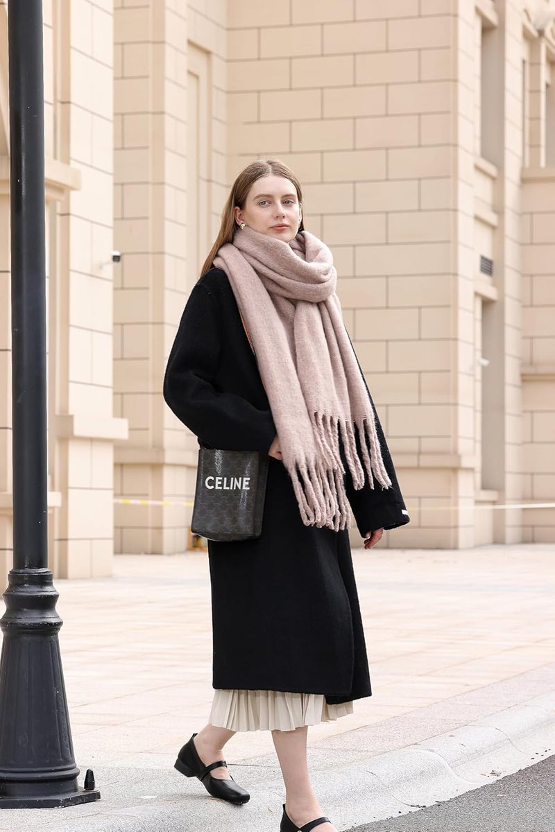 Wander Agio Winter Warm Scarf Long Pashmina Extra Large Shawls and Wraps for Women Large Blanket Scarves Solid - Image 5